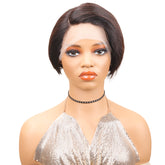 TT Hair Straight Pixie Cut Wigs Natural Black Short Hair 13x4x1 L Part Lace Wigs for Women